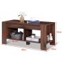 Coffee table, 2 compartments, 39.37 × 41.91 × 90.17 cm