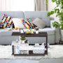 Coffee Table, 3 Open Shelves, 31.5 × 15.5 × 19 in