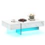 Coffee table, 3 drawers, White/black, 120 × 35 × 70 cm