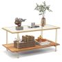 Coffee table, two-tier, Gold, 105 × 55 × 46.5 cm