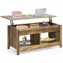 Coffee table, with open shelves, 43 × 19 × 20 in
