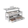 Coffee table, with storage compartment and 2 drawers, Grey/white, 100 × 46 × 50 cm