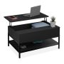 Panipaigaga diivanilaud Relaxdays, disain A, Must, 90 × 45,5 × 60 cm