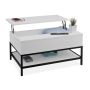 Panipaigaga diivanilaud Relaxdays, disain B, Valge/must, 90 × 45,5 × 60 cm