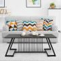 Coffee table with faux marble top, 120x60 cm, black steel