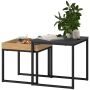 Kohvilaudade komplekt, 2 tk, Must, 45 × 45 × 45 cm ja 40 × 40 × 40 cm