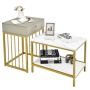 Coffee table set, 2 pcs, with drawer and shelves
