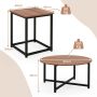 Coffee table set, 3 pieces, brown/black