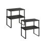 Set of 4 kitchen shelves, black