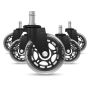Колёса для кресла Huzaro Casters 2.0 Black, 5 шт, 20 × 10 × 13 см