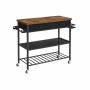Kitchen cabinet on casters 119 x 45 x 91 cm., brown/black