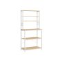 Kitchen shelf with 6 shelves and 6 hooks, white