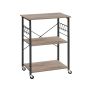 Kitchen shelf on wheels with 6 hooks, gray-black