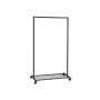 Clothes rack with wheels, black