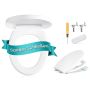 SONGMICS Toilet Seat, O-Shaped, White, 44.3 × 36.8 cm