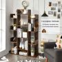 Bookshelf, 13 shelves, Brown, 86.36 × 140.97 × 25.4 cm
