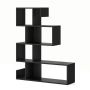 Bookshelf, S-shaped, 5-tier, Black, 80.01 × 100.33 × 39.5 cm