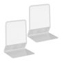 Raamatu toed Relaxdays, 2 tk, Valge, 13,5 × 17 × 10,5 cm