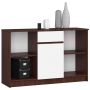 Chest of drawers NORE B-17 120 cm., dark brown/white