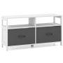 Chest of 2 drawers and 2 open shelves, Gray/white, 39.5 × 21 × 12 inches