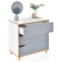 Chest of drawers, 3 drawers, White/grey, 75 × 75 × 42 cm