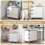 Chest of drawers, 3 drawers, White/grey, 75 × 75 × 42 cm