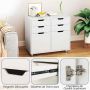 Chest of drawers, 4 drawers, 2 cabinets, White, 73 × 40 × 64 cm