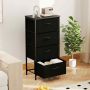 Chest of 4 drawers, Black, 45 × 30 × 95 cm