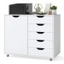 Chest of 5 drawers and cabinet, White, 78 × 40 × 65 cm