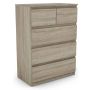Chest of 5 drawers, Brown, 75 × 104 × 42 cm