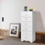 Chest of 6 drawers, White, 59 × 135 × 40 cm