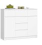 Kummut AKORD K017, 2 ust, 6 sahtlit, Valge, 120 × 99 × 40 cm