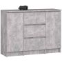 Kummut AKORD K100, 2 ust, 3 sahtlit, pruun, 101 × 76 × 35 cm