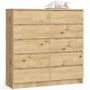 Kummut AKORD K120, 10 sahtliga, Pruun, 120 × 121 × 40 cm