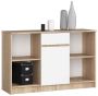 Kummut B-17 CLP, 1 sahtel, 1 uks, valge/pruun, 120 × 77 × 40 cm