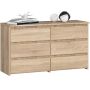 Kummut CL100, 6 sahtlit, tammevärvi, 100 × 57 × 35 cm
