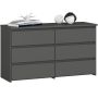 Комод CL100, 6 ящиков, серый, 100 × 57 × 35 см