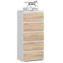Kummut CL5, 5 sahtlit, valge/pruun, 40 × 92 × 35 cm