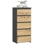 Kummut CL5, 5 sahtlit, hall/pruun, 40 × 92 × 35 cm