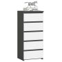Kummut CL5, 5 sahtlit, hall-valge, 40 × 92 × 35 cm