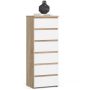 Kummut CL6, 6 sahtlit, valge/pruun, 40 × 109 × 35 cm