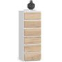 Kummut CL6, 6 sahtlit, valge/pruun, 40 × 109 × 35 cm