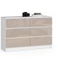 Chest of drawers NORE K120 with 6 drawers, white/cream color