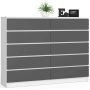 Chest of drawers NORE K160, white/gray
