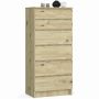Chest of drawers NORE K60 with 6 drawers, oak color