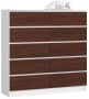 Chest of drawers NORE K120, white/dark brown