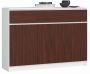 Chest of drawers K140 with 3 drawers, white/dark brown