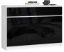 Chest of drawers K140 with 3 drawers, glossy white/black