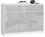 Chest of drawers K140 with 3 drawers, white/light grey