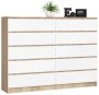 Chest of drawers K160, oak/white